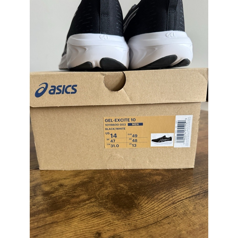 Size 14 - Asics Gel Excite 10 Black White - Picture 2 of 3